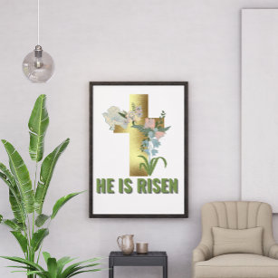 He is risen,Easter  Poster