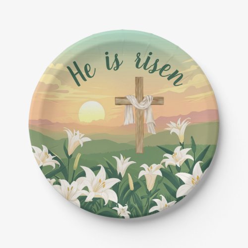He is risen Easter Resurrection Paper Plates
