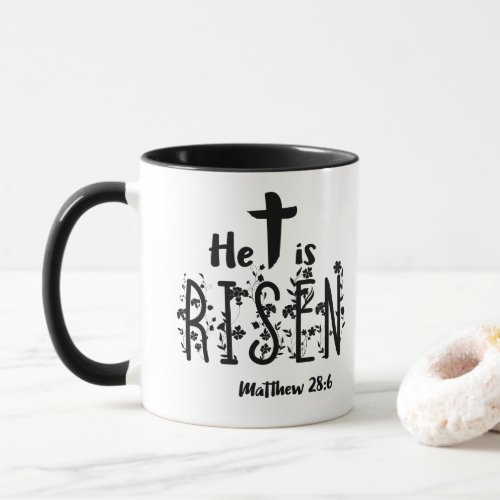 He Is Risen Easter Scripture Mug