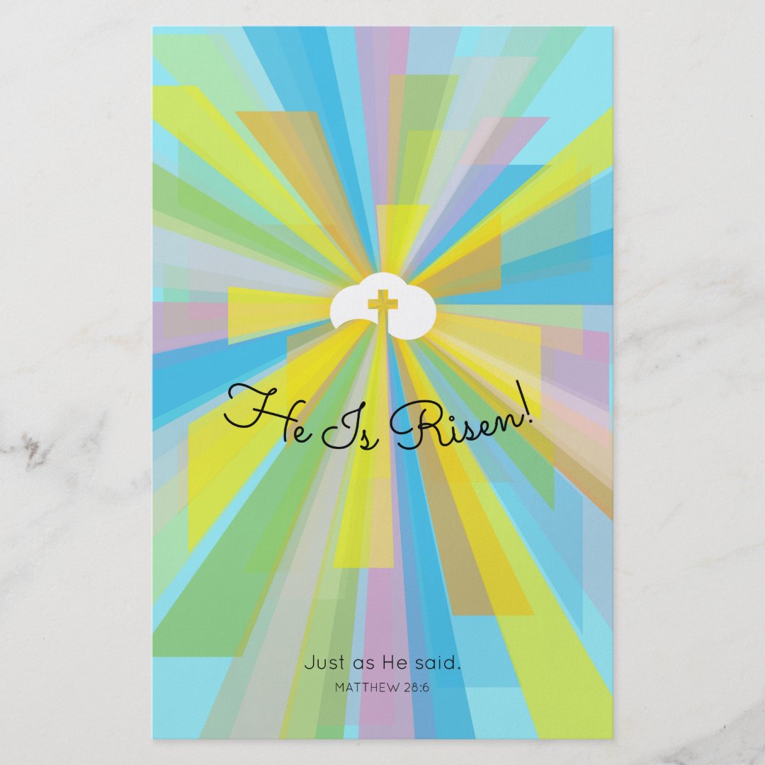 He Is Risen Easter Service Invitations Flyer | Zazzle