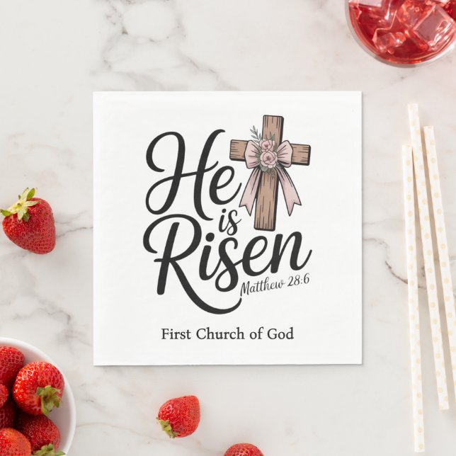 He is Risen! Easter Sunday Napkins (Insitu)