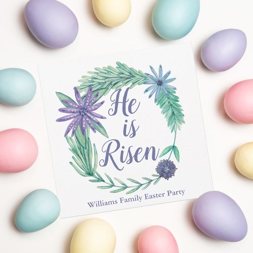 He is Risen Elegant Religious Easter Party Brunch Invitation