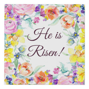 He is risen! faux canvas print