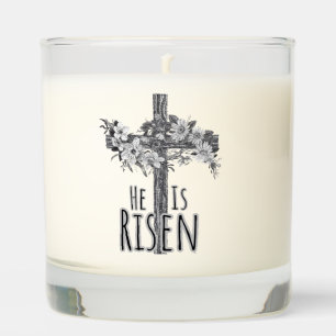 He Is Risen Floral Candle