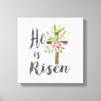 He is Risen Floral Cross Vintage Happy Easter T-Sh