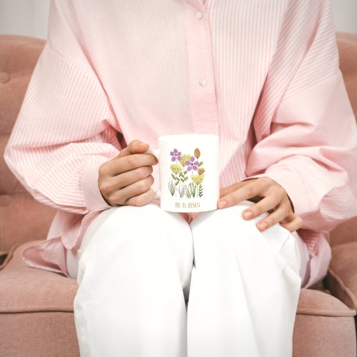 He Is Risen Floral Easter Mug