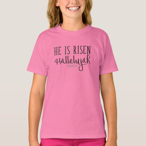 He is Risen Girls Hallelujah Christian Top Easter