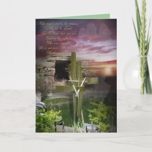 He Is Risen Hallelujah Religious Easter Card