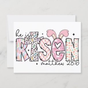 He is risen happy Christian easter Jesus God love Postcard
