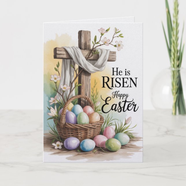 He Is Risen Happy Easter Bulk Cards Church Greet (Front)