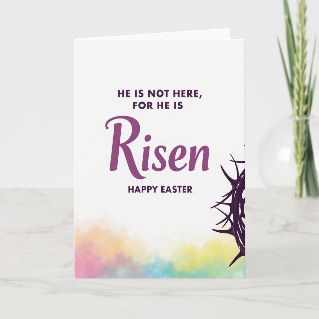 He Is Risen Happy Easter Card (Front)