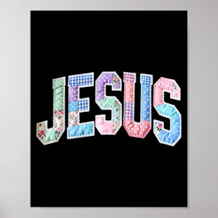 He is risen happy easter day jesus patchwork poster