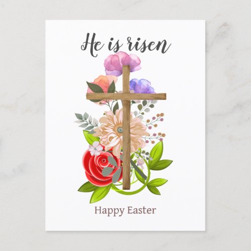 He is risen Happy Easter to friends Religious  Holiday Postcard