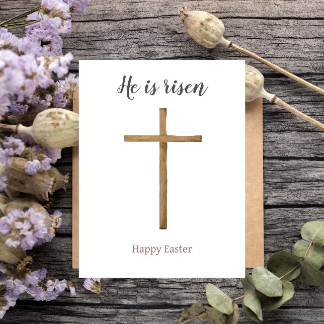 He is risen, Happy Easter to friends, Religious Holiday Postcard (Creator Uploaded)