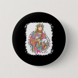 He Is Risen Jesus And Lamb God Happy Easter Christ Button