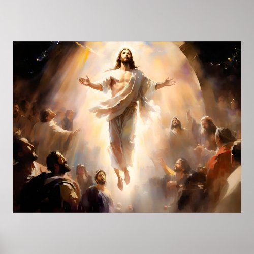 He Is Risen Jesus Ascension To Heaven Poster