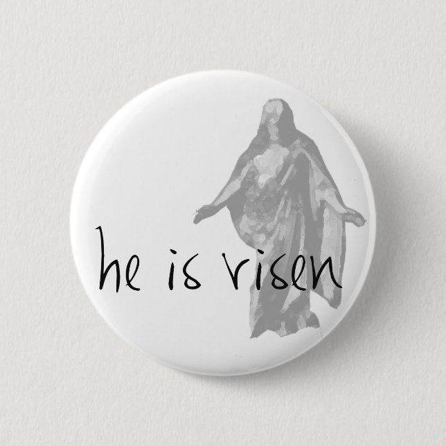 he is risen jesus christ easter lds mormon button (Front)