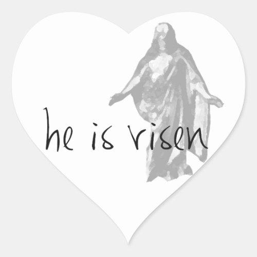 he is risen jesus christ easter lds mormon heart sticker