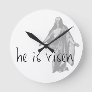 he is risen jesus christ easter lds mormon round clock