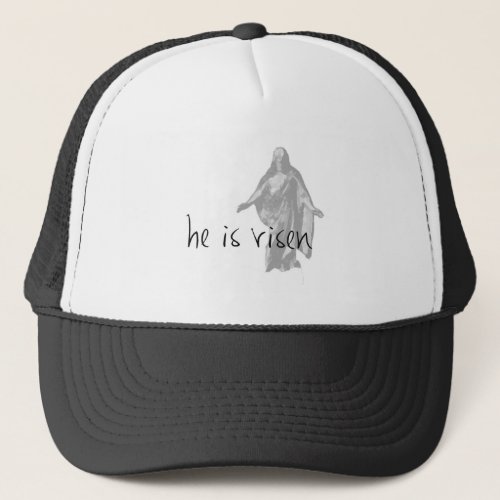 he is risen jesus christ easter lds mormon trucker hat