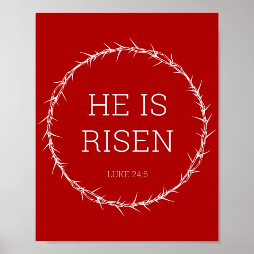 He is Risen Jesus Christ Resurrection Easter Crown Poster