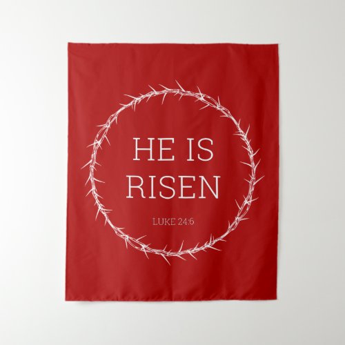 He is Risen Jesus Christ Resurrection Easter Crown Tapestry