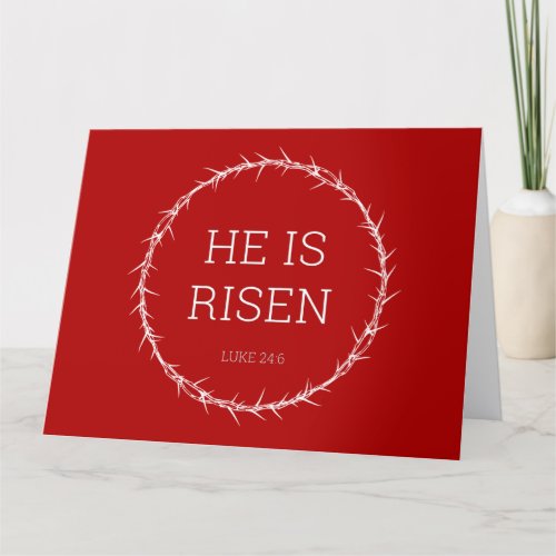He is Risen Jesus Christ Resurrection Easter Crown Thank You Card