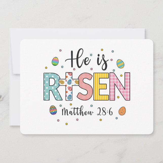 He is Risen Jesus Christian Happy Easter Invitation (Front)