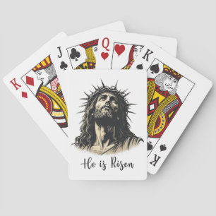 He is Risen Jesus Christian Happy Easter Poker Cards