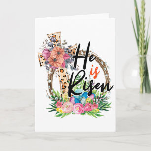 He Is Risen Jesus Christian Happy Easter Women Kid Card
