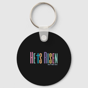 He Is Risen Jesus Christian Happy Easter Women Kid Keychain