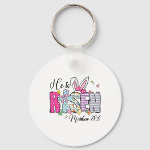 He Is Risen Jesus Christian Happy Easter Women Kid Keychain