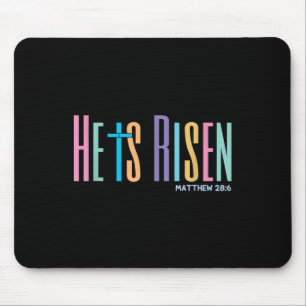 He Is Risen Jesus Christian Happy Easter Women Kid Mouse Pad