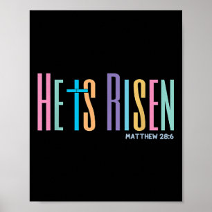 He Is Risen Jesus Christian Happy Easter Women Kid Poster