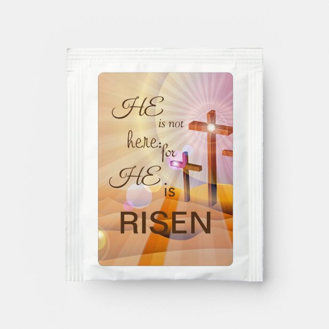 He is Risen Jesus Easter Scripture Tea Bag Drink Mix (Front)