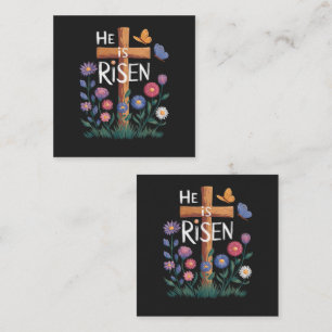 He Is Risen Jesus Floral Christian Easter Note Card