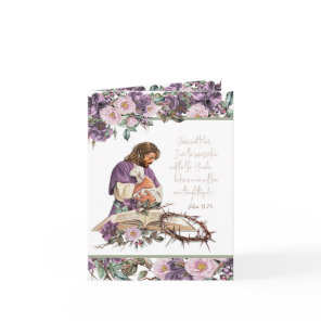 He is Risen | Jesus Holding Lamb Card
