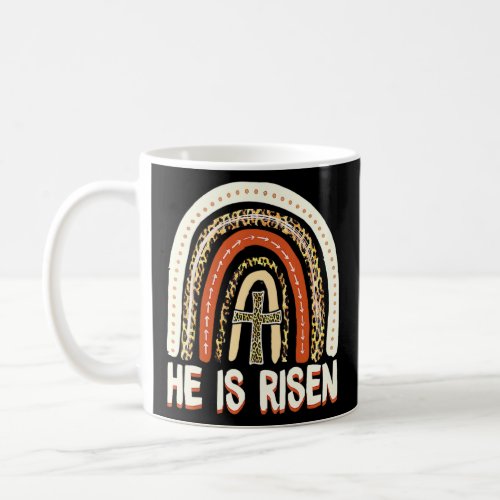 He Is Risen Leopard Rainbow Christian Jesus Cute E Coffee Mug