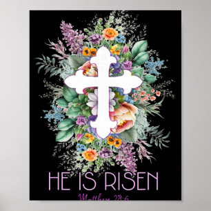 He Is Risen Matthew 286 Jesus Easter Good Friday C Poster