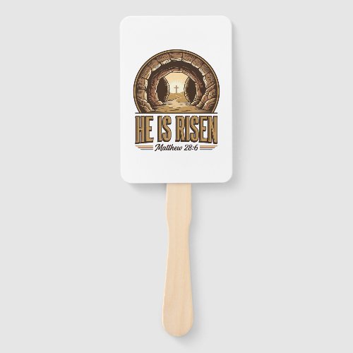 He Is Risen Matthew 28 6 Vintage Christian Design_ Hand Fan
