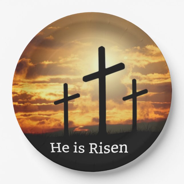 He is Risen Paper Plates (Front)