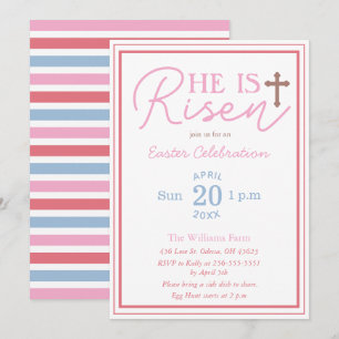 He is Risen Pastel Colors Easter Invitation