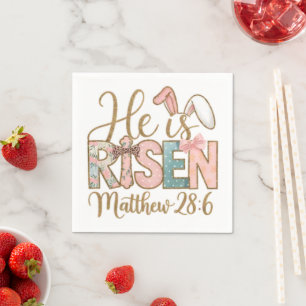 He is Risen Pastel Easter  Napkins