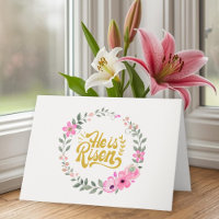 He Is Risen Personalized Christian Elegant Floral