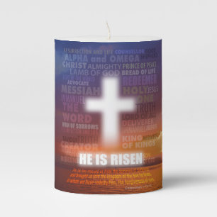He is Risen Pillar Candle