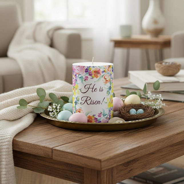 He is risen!     pillar candle (Creator Uploaded)