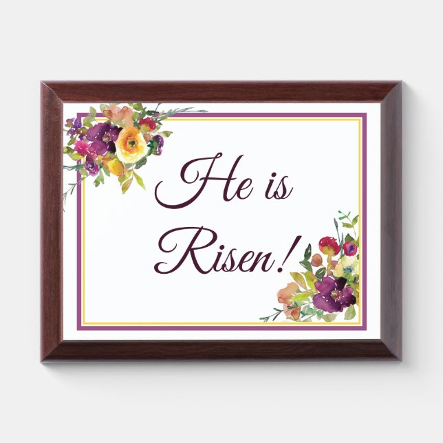 He is risen Plaque (Horizontal)