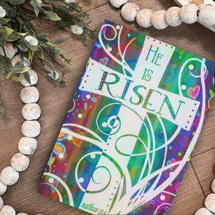 He is Risen Pretty Religious Inspirivity Easter Card