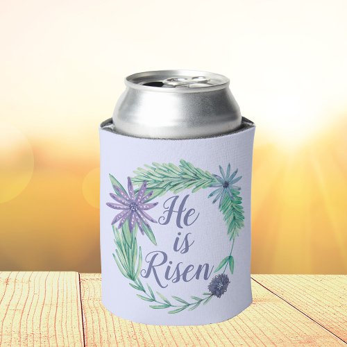 He is Risen Purple Religious Easter Bible Verse Can Cooler