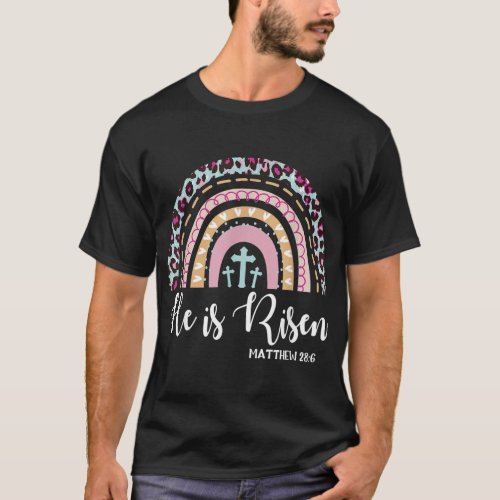 He Is Risen Rainbow Leopard Happy Easter Day Chris T_Shirt